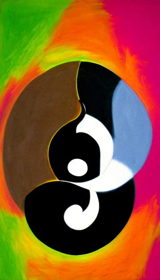 Image similar to Abstract representation of ying Yang concept, by Jhonen Vasquez