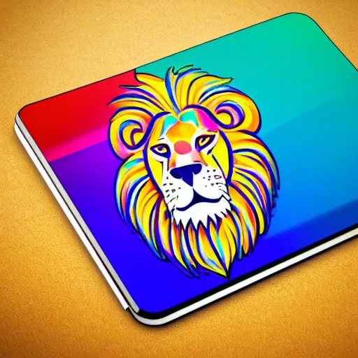 Prompt: !dream colorful logo of a lion, isometric, vibrant, stickers