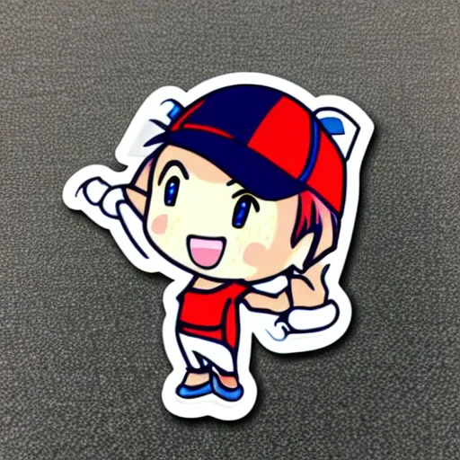 Image similar to die cut sticker of chibi anime kawaii cute golf player