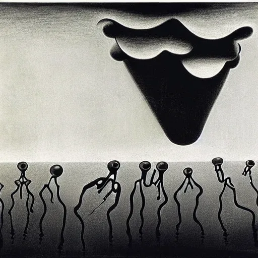 Prompt: the scariest image ever seen, by yves tanguy