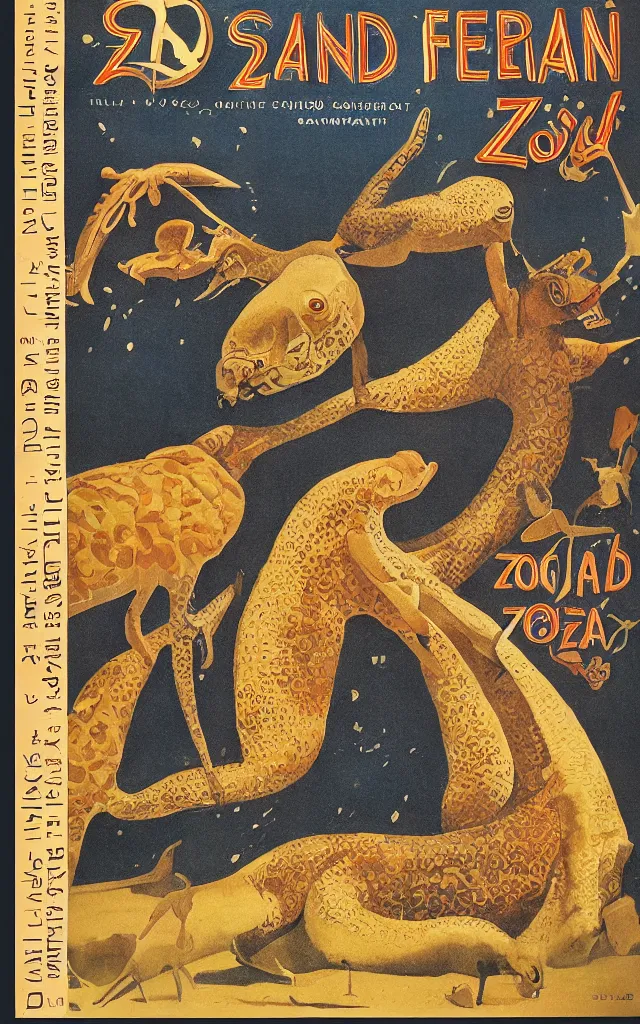 Image similar to sand art zoological ( 1 9 5 6 ) | book cover artwork