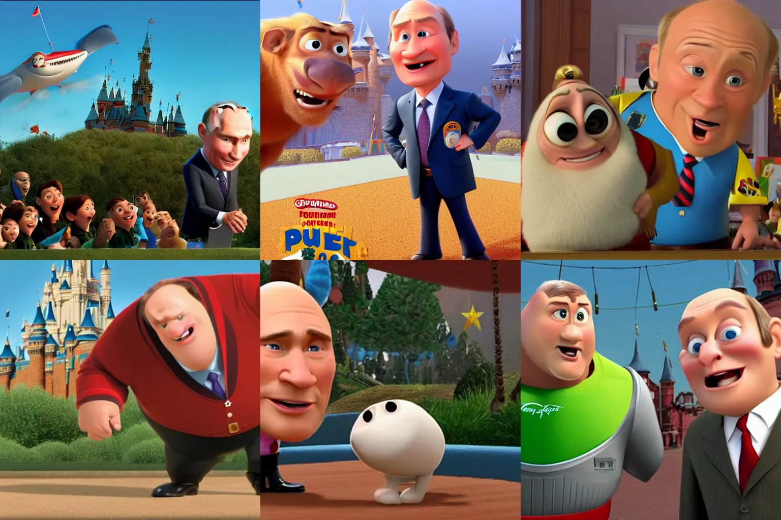 Prompt: Putin as seen in Disney Pixar\'s Up (2009)