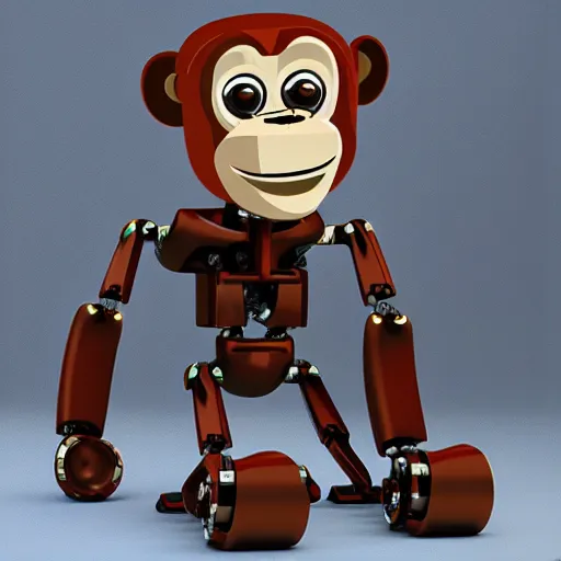 Prompt: mechanical robot-chimp