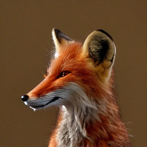 Image similar to an anthropomorphic fox