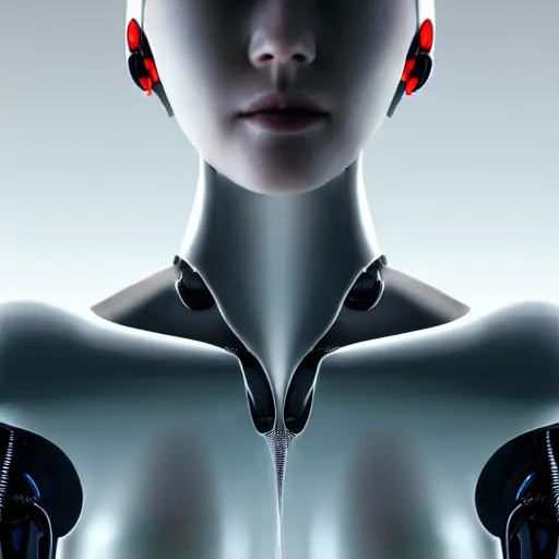 Prompt: Perfectly-Centered Half-body-Portrait of a Robotic Female Android, perfectly centered, facing forward, stranding straight, full body, intricate, elegant, super highly detailed, professional digital painting, artstation, concept art, smooth, sharp focus, no blur, no dof, extreme illustration, Unreal Engine 5, Photorealism, HD quality, 8k resolution, cinema 4d, 3D, beautiful, cinematic, art by artgerm and greg rutkowski and alphonse mucha and loish and WLOP