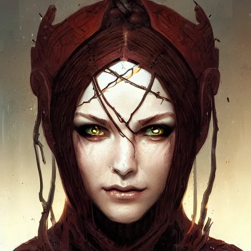 Image similar to An epic fantasy comic book style portrait of a necromancer, castle setting, horror movie lightning, intricate, elegant, highly detailed, digital painting, artstation, concept art, matte, sharp focus, illustration, art by Artgerm and Greg Rutkowski and Alphonse Mucha