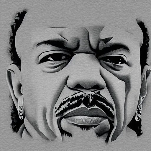 Image similar to portrait of ice - t made from iced tea, photorealistic, dramatic lighting