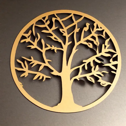 Image similar to segmented laser tree template, template for laser cutting, all parts, side part, bottom part, 3DOak.svg