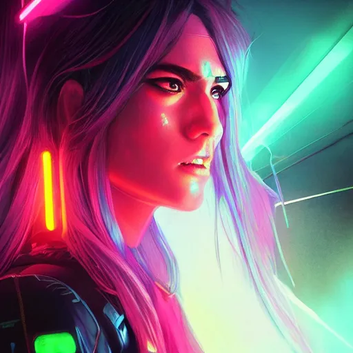 Image similar to a beautiful commission portrait of a canary wearing a neon jacket, futuristic, detailed face, cyberpunk city, deviantart, artstation, art by greg rutkowski, ross tran, professional lighting, neon city, night, raytracing, highly realistic,4k,dramatic,hyperrealism