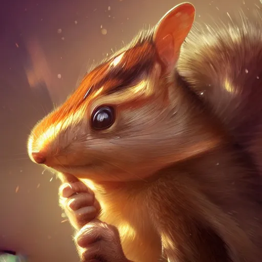 Prompt: photography of feisty chipmunks, deep focus, d & d, dslr fantasy, intricate, elegant, highly detailed, digital painting, artstation, concept art, matte, sharp focus, 8 k illustration, hearthstone, art by artgerm and greg rutkowski and alphonse mucha