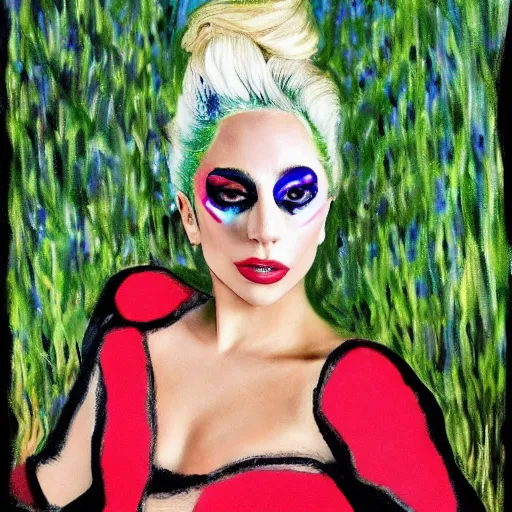 Image similar to lady gaga painted by monet