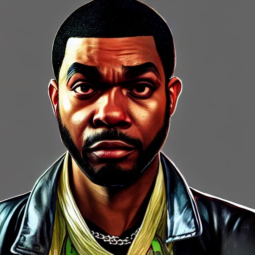 Image similar to Jaydayoungan the rapper as GTA character inspired album cover, R&B, closeup, D&D, intricate, elegant, highly detailed, digital painting, artstation, concept art, matte, sharp focus, illustration, art by Artgerm and Greg Rutkowski and Alphonse Mucha