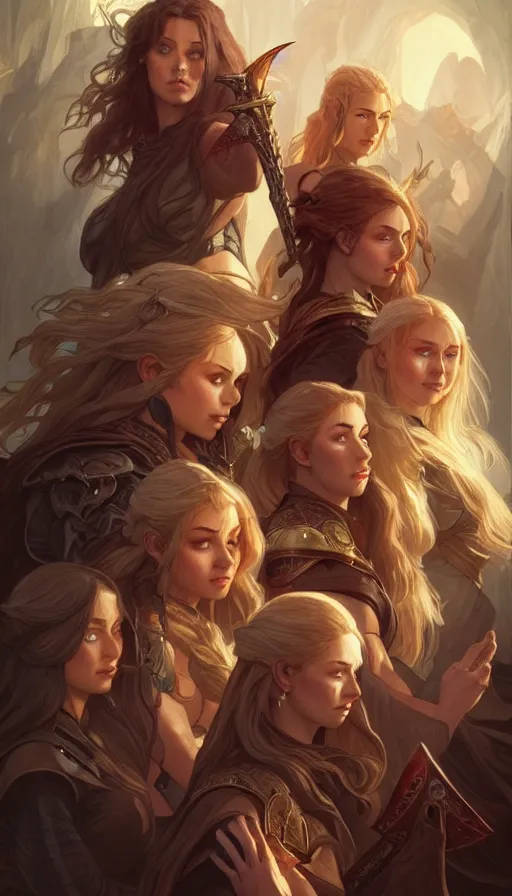 Image similar to girls, warhammer, lord of the rings, sweaty, perfect faces, pixel art, highly detailed, artstation, concept art, smooth, unreal engine 5, 8 k, art by artgerm and greg rutkowski and alphonse mucha