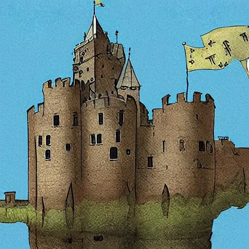 Image similar to Illustration of a medieval floating castle