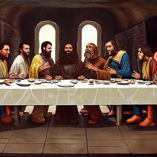 Image similar to the cast of Star Wars at the last supper