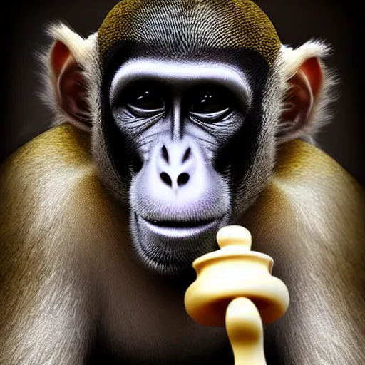 Prompt: chess monkey