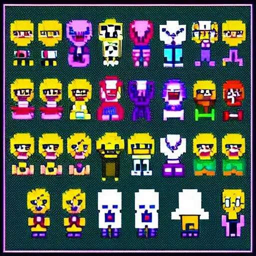 Image similar to “ pixel art designs of new undertale characters. ”