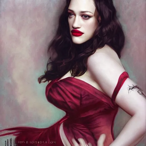 Image similar to Kat Dennings by Livia Prima,Mucha,Magali Villeneuve,beautiful