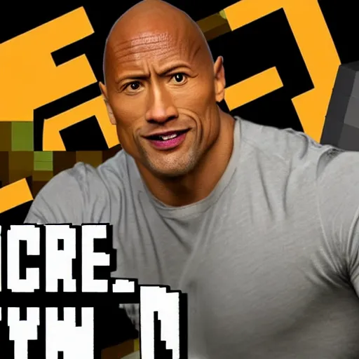 Image similar to Dwayne Johnson in Minecraft