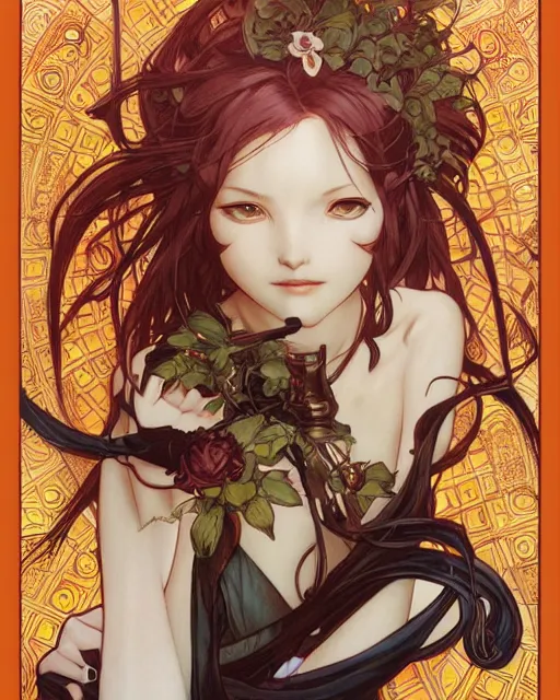 Prompt: intricate, epic composition, masterpiece, bold complimentary colors, by artgerm, range murata, alphonse mucha