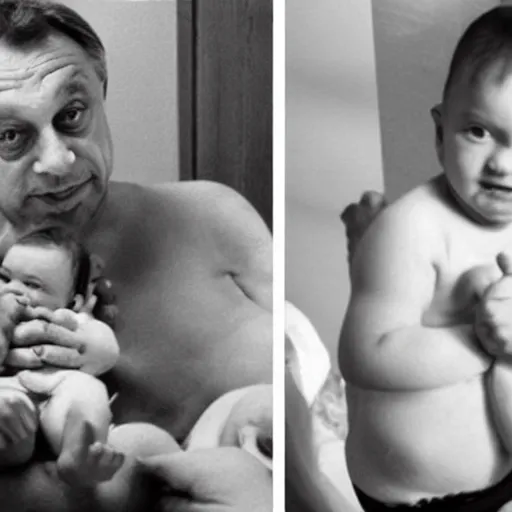 Image similar to viktor orban in a diaper