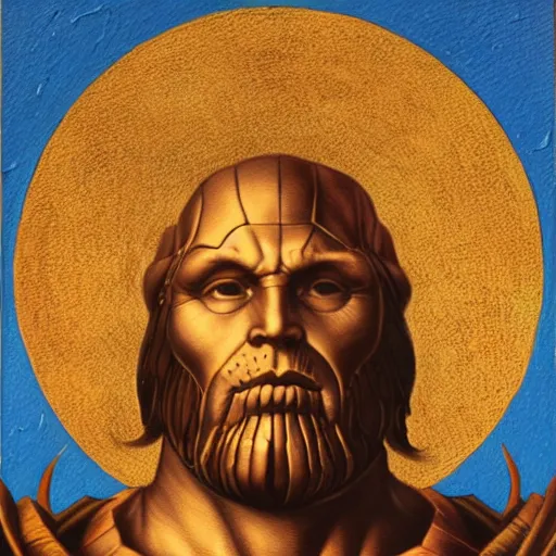 Image similar to thanos, a painting by leonardo da vinci, pixabay contest winner, academic art, da vinci, detailed painting, artwork