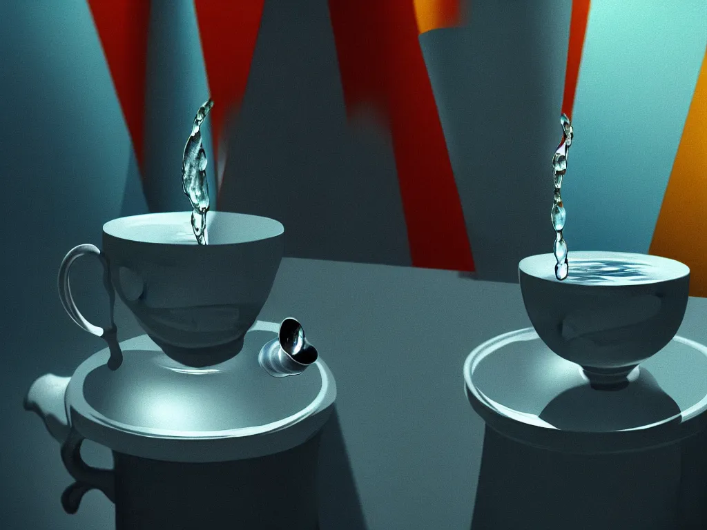 Image similar to highly detailed photo of cup of water, trending on deviantart, neo surrealism, sharp focus, a lot of little details, octane, masterpiece, art by max ernst