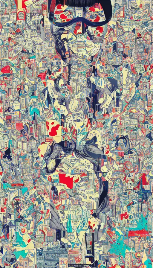 Image similar to london city portrait of a beautiful world, by james jean