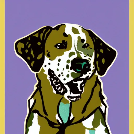 Image similar to illustration of a pretty green dog