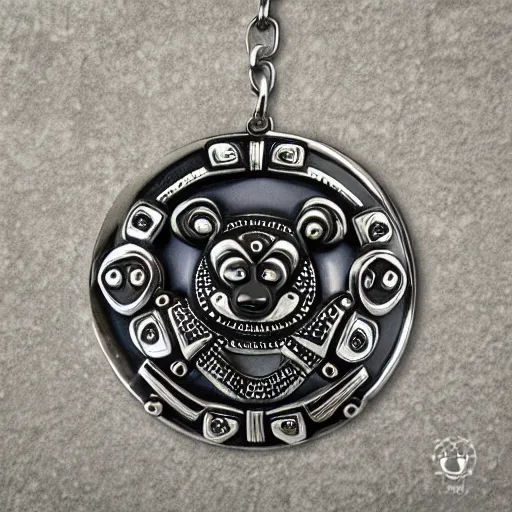 Prompt: jewelry inspired by the Haida Gwaii bear spirit, high detail, product photo