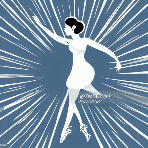 Prompt: a highly detailed vector illustration of a beautiful woman dancing