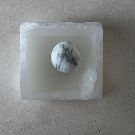 Image similar to a marble embedded inside a block of ice