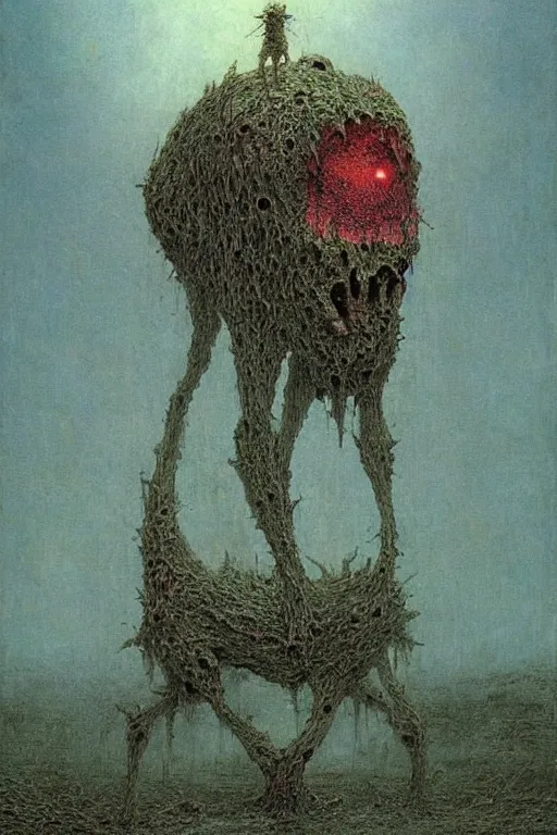 Prompt: a cacodemon realistic by beksinski