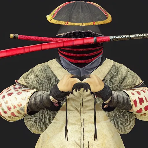 Prompt: faceless, tetsubo wielding masked female shugoki o - yoroi, kabuto, forhonorgame, rubenesque, ukiyo - e, cgsociety