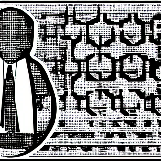 Prompt: D. B. Cooper, intricate vector clipart