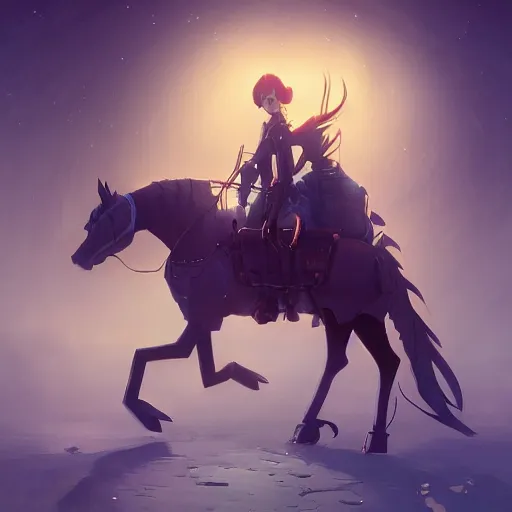 Image similar to steampunk horse, masterpiece, matte painting concept blizzard pixar maya engine on cold night stylized background splash comics global illumination lighting artstation lois van baarle, ilya kuvshinov, rossdraws