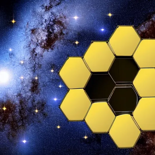 Image similar to “the james webb telescope in outer space, beautiful digital art”