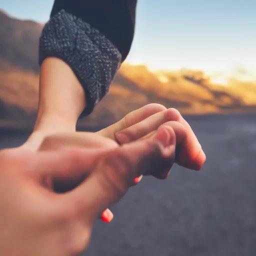 Image similar to first person perspective holding hands with girlfriend