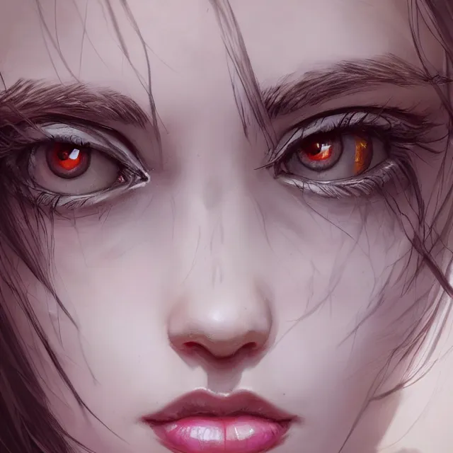 Prompt: illustration of a woman's eyes by artgerm and wlop and greg rutkowski, digital art, extreme detail, realistic lighting, cinematic composition, concept art, sharp focus, colorful, photorealistic eyes, 8 k