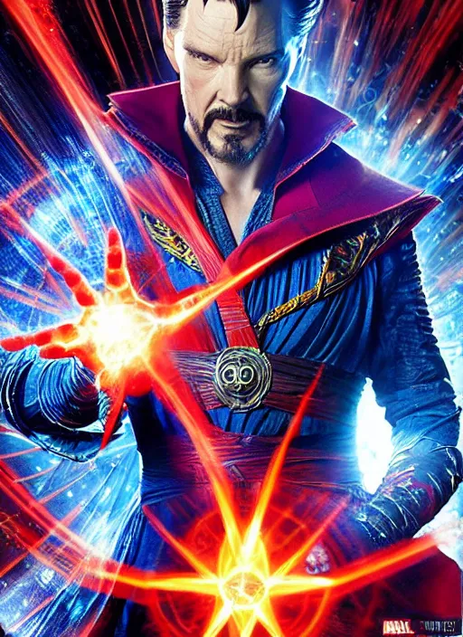 marvel mcu dr strange, wearing futuristic cybernetic, Stable Diffusion