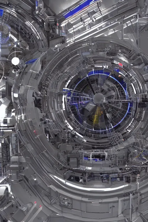 Image similar to hadron antimatter vacuum reactor, cinematic, 4 k, god rays, highly detailed,