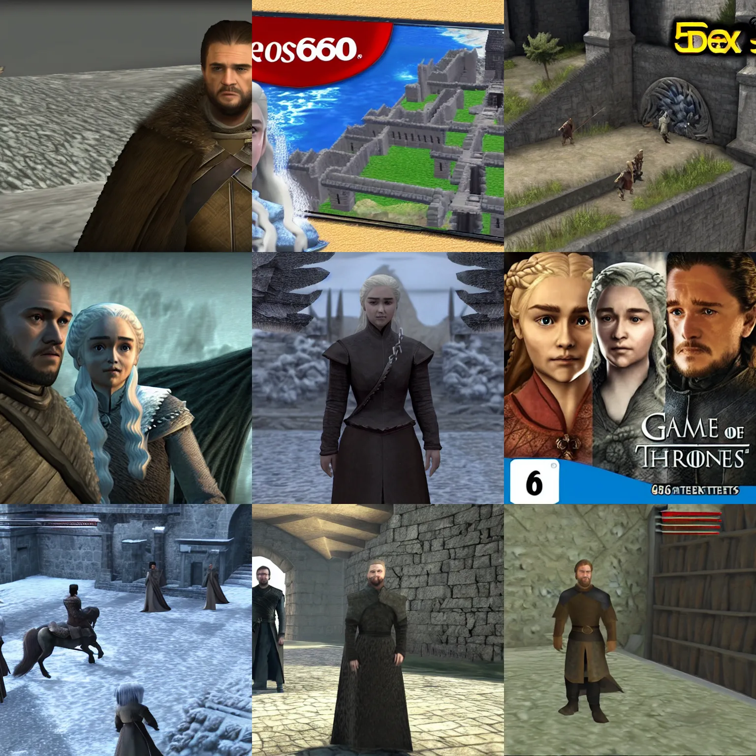 Prompt: Game of Thrones Season 7 Episode 6 on Nintendo 64, 3d graphics, gameplay footage