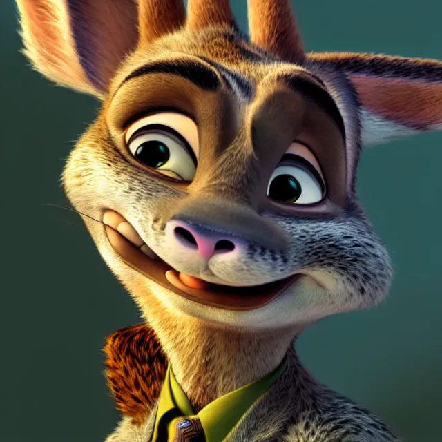 Image similar to portrait the style of zootopia. volumetric lighting, subsurface scattering, hyperrealistic, octane render, hyperdetailed