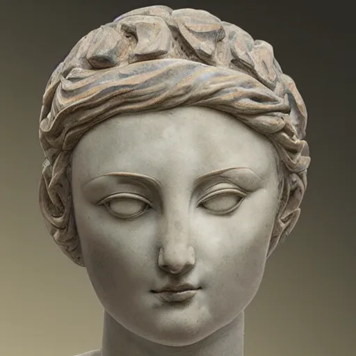 Image similar to Goddess sculpture by Donatello,marble,masterpiece