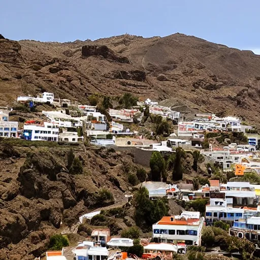 Prompt: inhabitants scream in horror, in gran canaria island