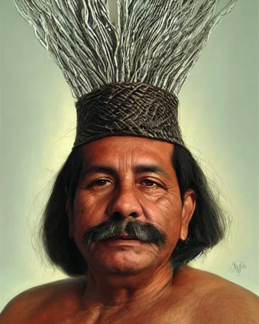 Image similar to portrait of a magical mexican man, art by denys tsiperko and bogdan rezunenko, hyperrealism