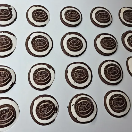 Image similar to detailed design drawings of how to build an oreo cookie