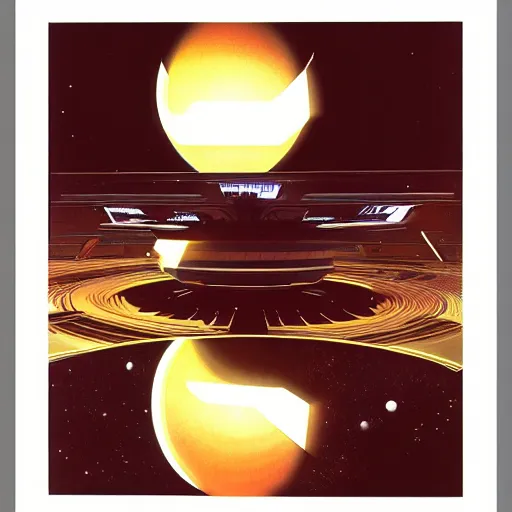 Image similar to Dyson Sphere, cinematic lighting, by Syd Mead, John Harris, Federico Pelat