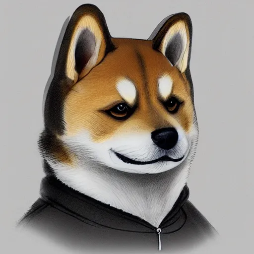 Prompt: cartoon of an anthropomorphic shiba inu fursona, profile picture, highly detailed artwork, furry art, pixiv, furaffinity, DeviantArt, trending on artstation,