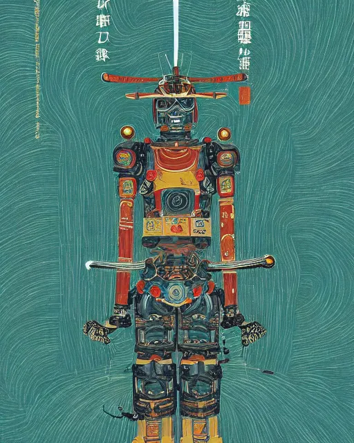 Image similar to a samurai robot, victo ngai